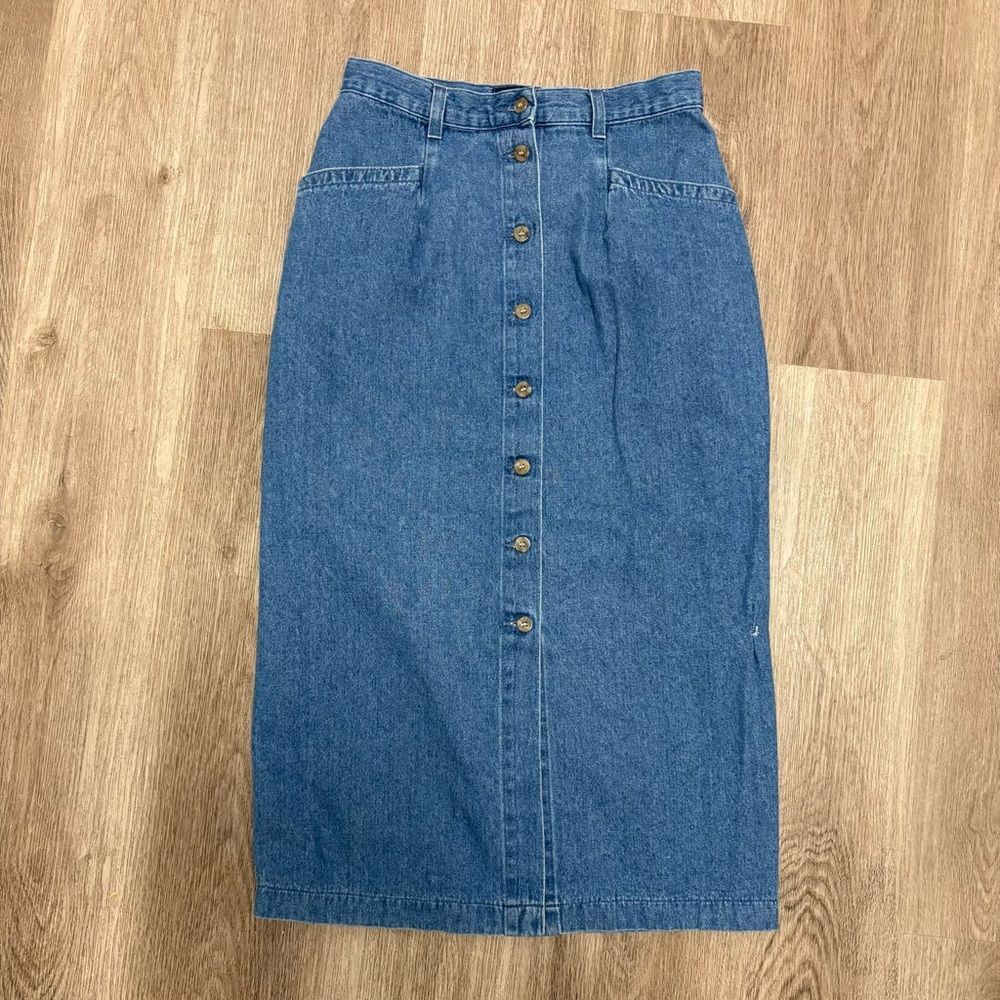 Vintage Lee Denim Maxi Skirt I2